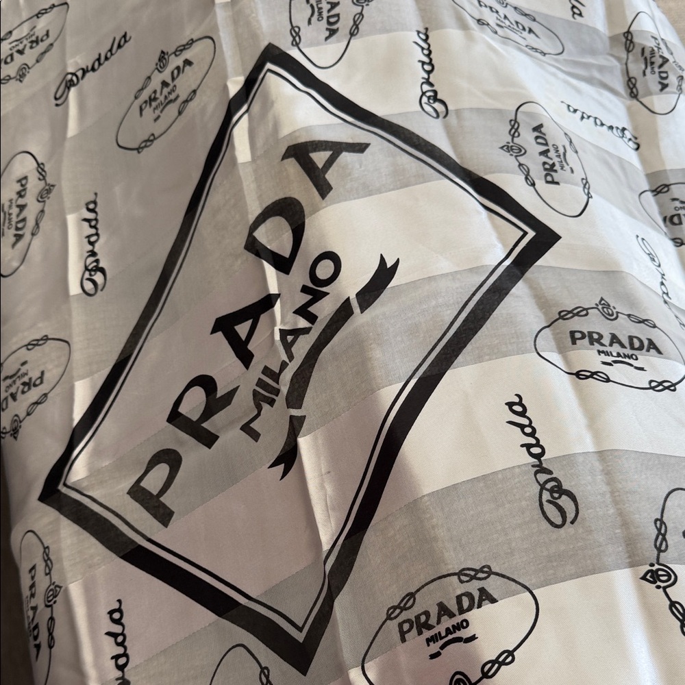 Prada Monochrome Logo Scarf - Picture 6 of 12